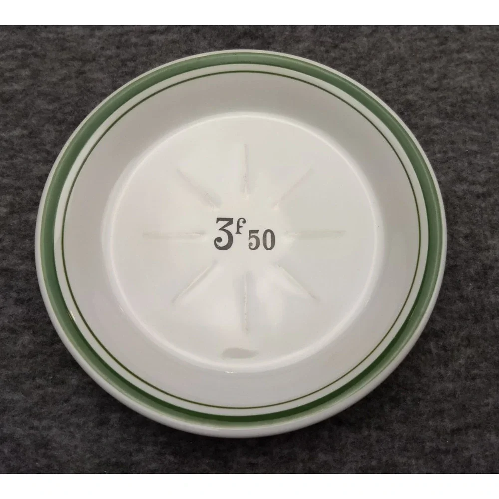 Vintage French Absinthe Saucer Plate Bistro‎ Hotel Ware Tip Tray Bar Set of 3